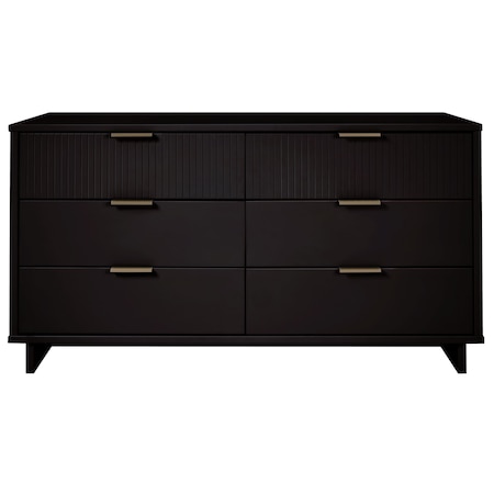 Manhattan Comfort Granville 55.07 Double Wide Dresser in Black DR-5032